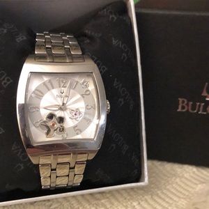 LIKE NEW! SS Bulova Women's 96P119 BVA Series Floral Aperture Dial Watch